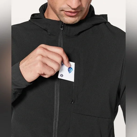 Lululemon Airing Easy Hoodie Black Men’s XS Training Running Jacket coat light - Picture 4 of 8
